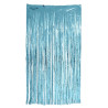 Rideau à franges bleu pastel métallisé