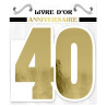 Livre d'or anniversaire 40 ans blanc et doré