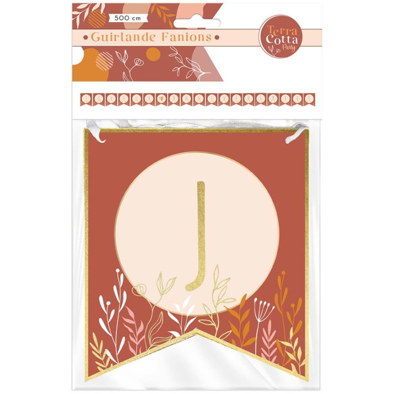 Banderole joyeux anniversaire terracotta