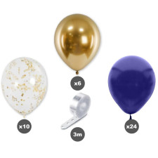 Arche à ballon couleur or et bleu