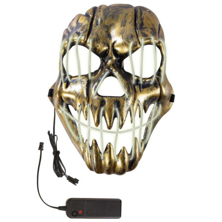 Masque Renard LED Halloween - 18 Couleurs, Effets Lumineux, Piles AA Non Incluses