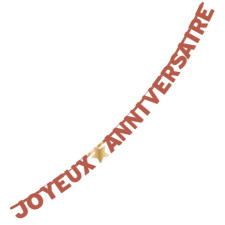 Banderole joyeux anniversaire terracotta