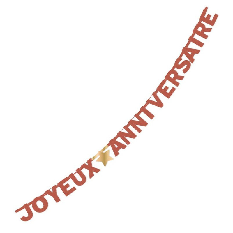 Banderole joyeux anniversaire terracotta