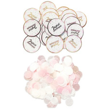 Confettis anniversaire roses et blancs