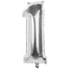 Ballon chiffre 1 argent mylar