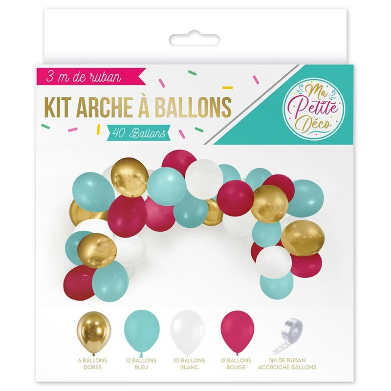 Kit Arche de Ballons Colorés Chics 40 ballons