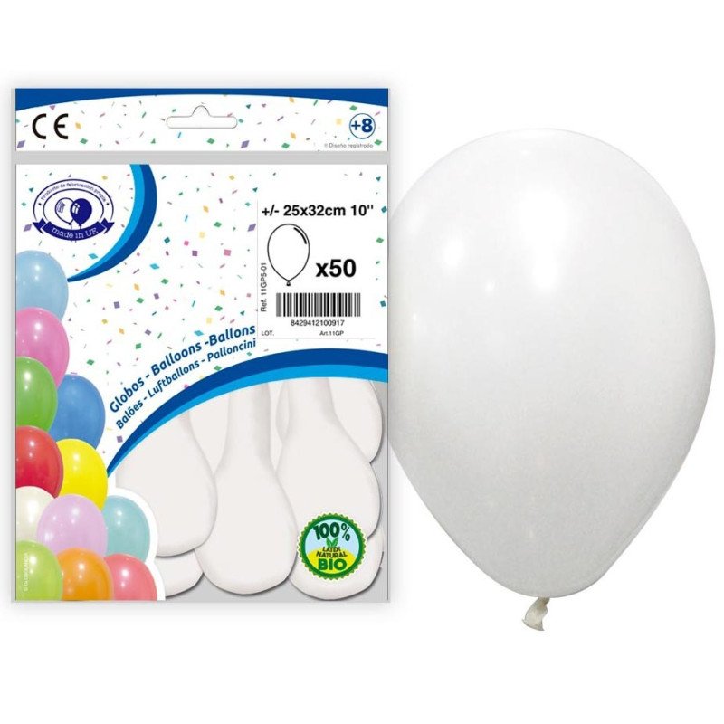 Ballons blancs à gonfler en latex