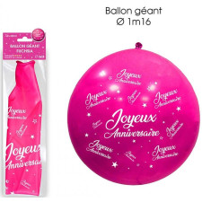 Ballon anniversaire géant rose