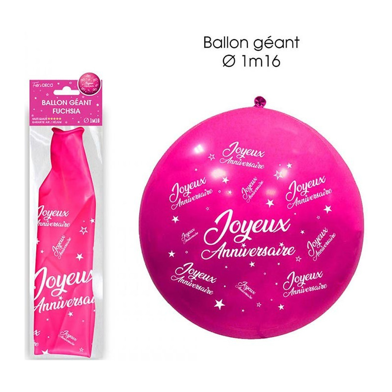 Ballon anniversaire géant rose