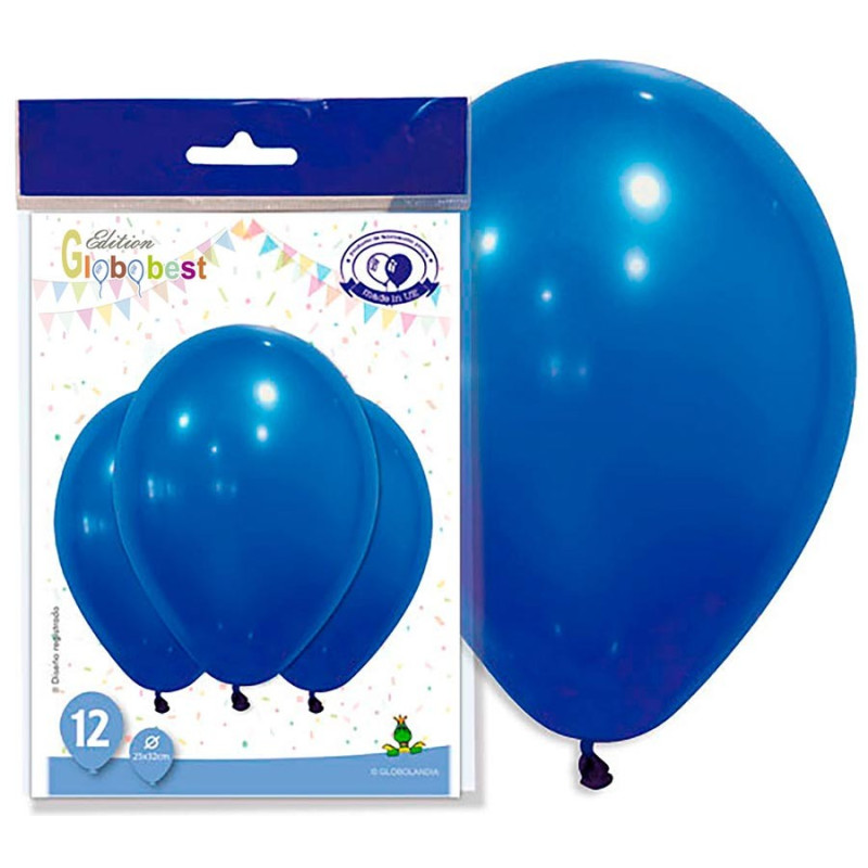 12 Ballons Bleu Marine de baudruche