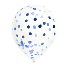 Ballon avec confettis bleu
