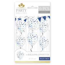 Ballons à confettis bleu roi Ballons à confettis bleu roi