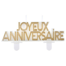 Bougie anniversaire dorée