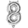 Ballon mylar chiffre 8 argent Ballon mylar chiffre 8 argent