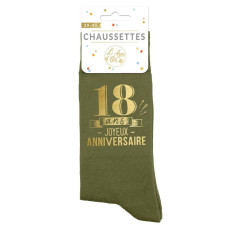 Chaussette 18 ans homme pour cadeau d'anniversaire