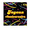 Serviettes en papier joyeux anniversaire colorées Serviettes en papier joyeux anniversaire colorées