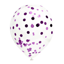Ballon violet avec confettis