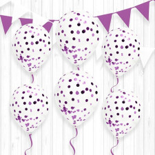 Ballons violet confettis pour décoration