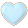 Assiette en forme de cœur bleu pastel et rose gold
