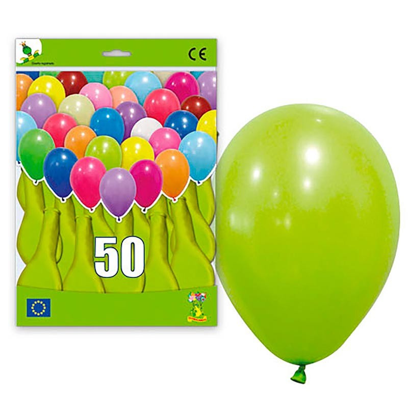 50 Ballons Vert Pistache en latex à gonfler