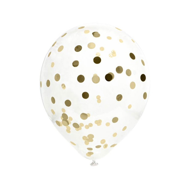 Ballon Confettis Doré de 30 cm x6