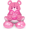 Ballon baby shower fille en forme d'ourson