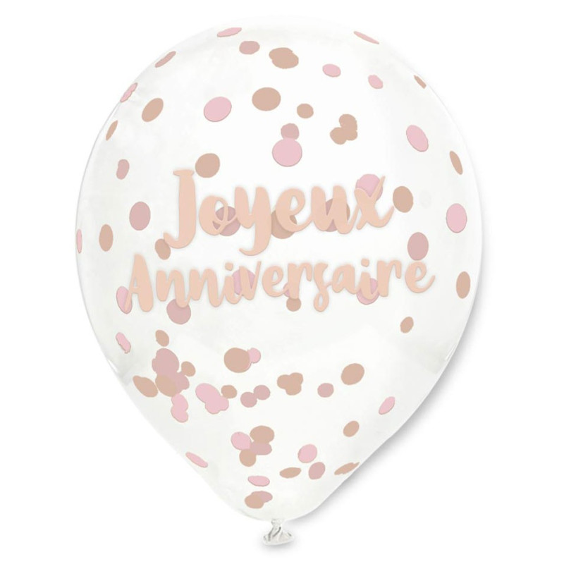 Ballon confettis rose gold anniversaire