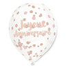 Ballon confettis rose gold anniversaire