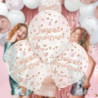 Décoration ballons confettis joyeux anniversaire rose gold