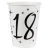 Gobelets d'anniversaire 18 ans en carton