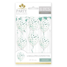 Ballon confettis vert d'eau Ballon confettis vert d'eau