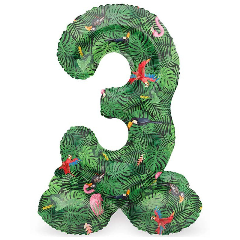 Ballon chiffre 3 tropical