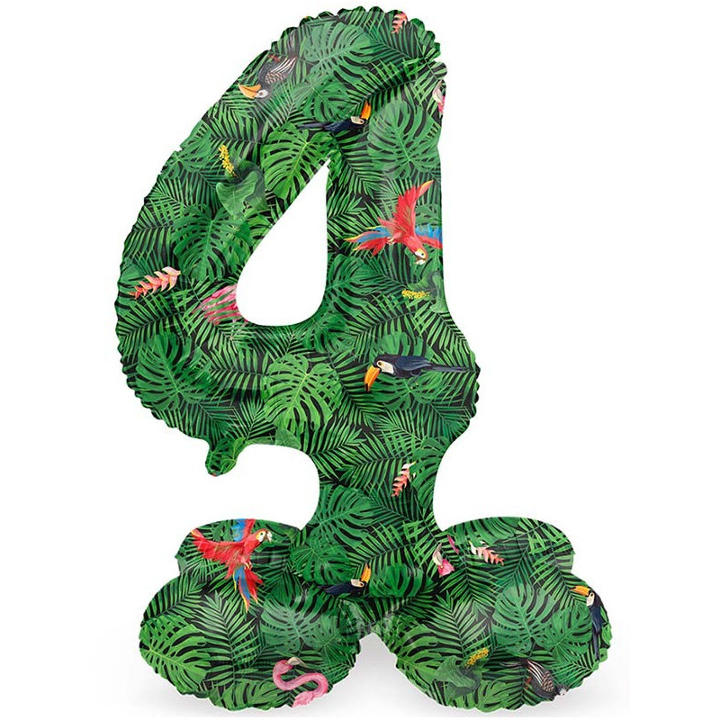Ballon chiffre 4 tropical 72 cm