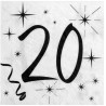 Serviettes de table 20 ans anniversaire Serviettes de table 20 ans anniversaire
