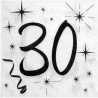 Serviettes anniversaire 30 ans blanches et noires Serviettes anniversaire 30 ans blanches et noires