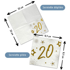 Serviette anniversaire 20 ans
