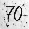Serviettes anniversaire blanches pour les 70 ans Serviettes anniversaire blanches pour les 70 ans