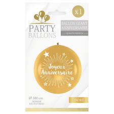 Ballon joyeux anniversaire doré géant
