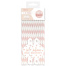 Pailles d'anniversaire en carton rose pastel et blanches