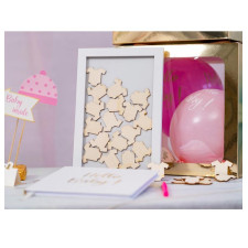 Cadre baby shower fille à personnaliser