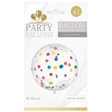 Ballon géant avec confettis multicolore