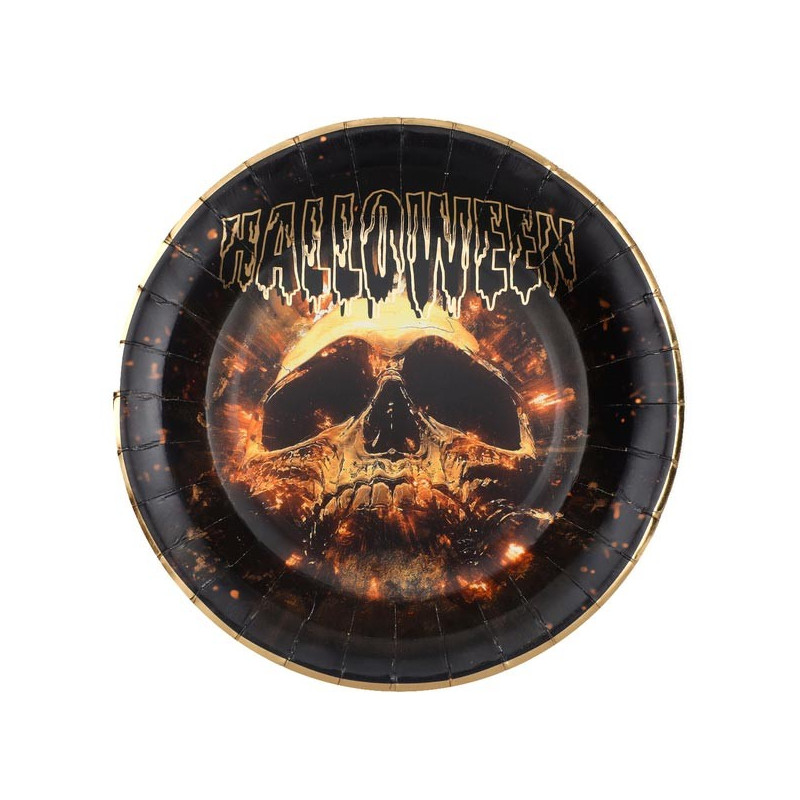 Assiettes Halloween crâne