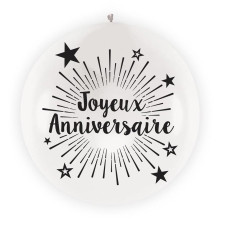Ballon géant joyeux anniversaire blanc