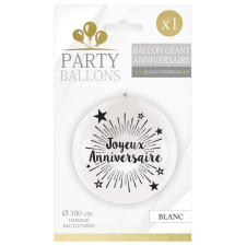 Ballon anniversaire blanc géant