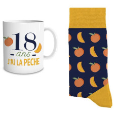 Cadeau d'anniversaire chaussettes 18 ans avec mug