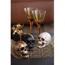 Tête de mort or pour décoration table Halloween