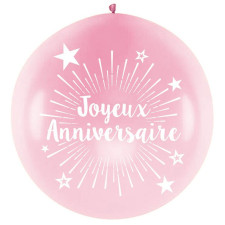 Ballon géant anniversaire rose