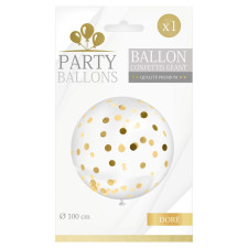 Ballon doré avec confettis géant