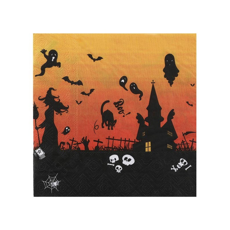 Serviette Halloween maison hantée