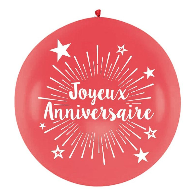 Ballon géant anniversaire rouge